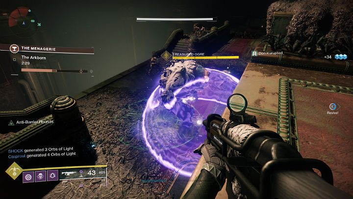When you deposit the right amount of Souls at the end of the arena, the first mini-boss will appear - Treasured Ogre - Destiny 2: The Menagerie - game mode - Destiny 2: Game modes - Destiny 2 Game Guide